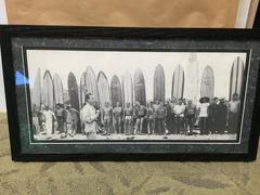 Framed Photo - B&W Surfers on beach with their boards