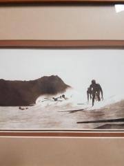 Framed Photograph, 1920s/30s Surfers at Waikiki Beach