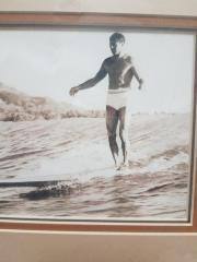 Framed Photo, 1920s,30s surfer in hawaii. Poss. Tom Blake.