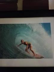 Peter Townend setting up the inside bowl at Sunset Beach 1976 Framed Photo
