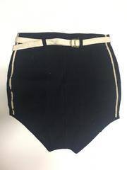 1930 Wool Knit Swim Shorts (navy blue w/ white belt)