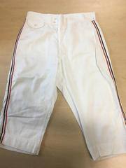 1940 Cotton Fixed Waist, Clamdigger (white w/ blue white and red stripes down sides)