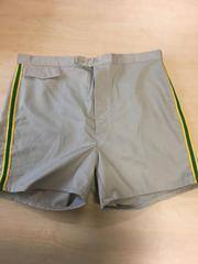 1940 Cotton Fixed Waist, Clamdigger (brown with yellow and green stripes down sides)