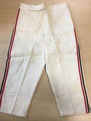 1940 Cotton Fixed Waist, Clamdigger (cream w/ black and red stripes down sides)