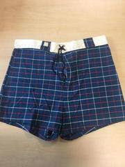 1960 Board Shorts, Duke Brand, Catalina Surfer Model (blue plaid with white waistband)