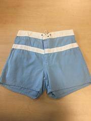 1960 Board Shorts, Duke Brand, Catalina Surfer Model (baby blue w/ a white stripe and white waistband)