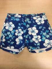 1960 Board Shorts (dark blue with white and light blue flowers)