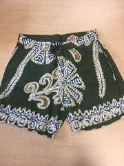 1960 Hang Ten Board Shorts (dark green w/ blue and tan design)