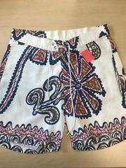 1960 Hang Ten Board Shorts (white w/ blue and red design)