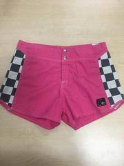 1975 Quiksilver Board Shorts (pink with checkers)