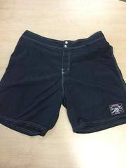 1990 Pirate Surf Board Short (black with white stitching)
