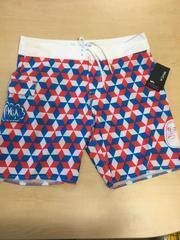 2000 Barry Mcgee (RVCA) Shorts (red, white, and blue pattern)