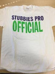 1970 Screen Surf T-Shirt (white; Stubbies Pro green and purple)