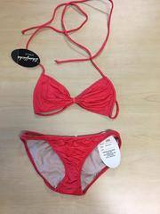 1990 Womens Swimsuit (red shiny two piece)