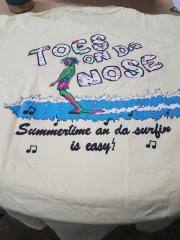 Toes on the Nose / Lightning Bolt Surfing is Easy T-Shirt, Yellow, XL