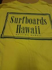 Surfboards Hawaii Haleiwa, Hawaii T-Shirt, Yellow, L