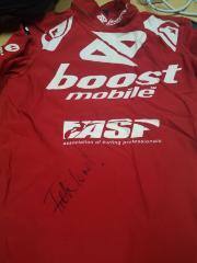 Boost Mobile ASP Contest Jersey Quiksilver Rash Guard, Red, Signed by Unknown