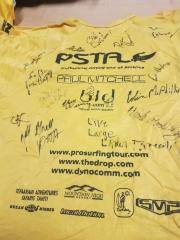 PSTA Paul Mitchell, 2Bid4.com Contest Jersey Rashguard, Yellow, Signed.