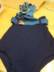 2-Piece Vintage wool mens swim suit. N. Snellenburg and Co. Navy, Blue.