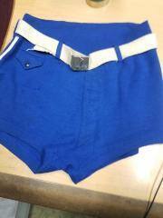 Gantner Wikies Mens Wool Swim Shorts, Wikies Canvas Belt with Metal Buckle, Front Pocket, Blue