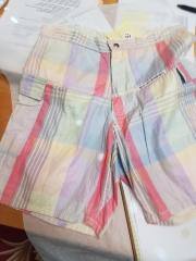 Salt Creek Board Shorts, Snap Button/Zipper, Orange/Yellow/Blue Plaid