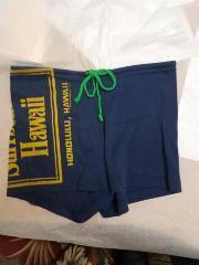 Surf Line T-Shorts Swim Trunks, Surfboards Hawaii, Honolulu Hawaii. Cotton T-Shirt materiel, Navy/Yellow, Green Draw String