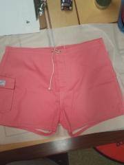 Kanvas by Katin Board Shorts, Eyelet and Laces, Snap Button Fly. Canvas, cotton lined, Salmon Pink