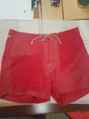 Hang Ten Board Shorts, Eyelet and Laces/ Velcro, Red.