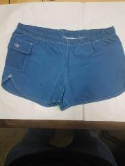 Ocean Pacific OP Scallop Leg Trunks, Elastic and Drawstring, Blue.