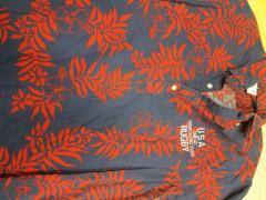 Go Barefoot Hawaiian Polo Shirt, USA OMBAC Hong Kong Tour, Rugby. Blue/Red Aloha Print. XL