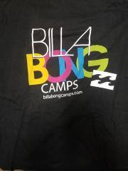 Billabong Camps T-Shirt, Black, "Billabongcamps.com". Sponsor and Partner list on reverse. XL