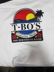 T-Bo's Lahaina, Maui 50th Birthday Bash T-Shirt, White, L