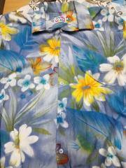 Jams World Aloha Shirt, Jams soft cotton, Button up, Blue w. floral pattern