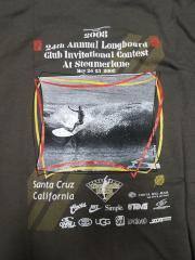 2008 24th Annual Longboard Club Invitational Contest at Steamerlane T-Shirt, Brown. may 24, 25, 2008.