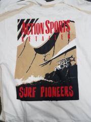 Action Sports Retailer Surf Pioneers T-Shirt, white.