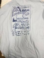 26th Annual Longboard Club Invitational T-Shirt, Santa Cruz Longboard Union, Surf Contest Steamer Lane May 29-30, Blue