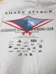 Contestant T-shirt from Oceanside Longboard Surfing Club 16th annual, august 25-27 2000