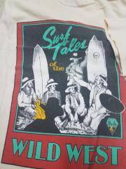 Natural Progression, Malibu CA, Surf Tales of the Old West T-Shirt, Off-White/Taupe