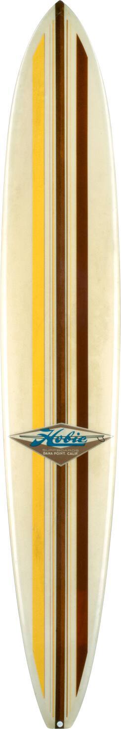 Hobie No. 17472 Big Wave Gun Board with Red & Yellow Stripes