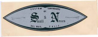Custom Surfboards by Small & Neues Del Mar, California Decal