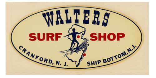 Walters Surf Shop Cranford, New Jersey Ship Bottom, New Jersey Decal