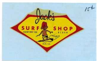 Jack’s Surf Shop Huntington Beach, Calif. Decal