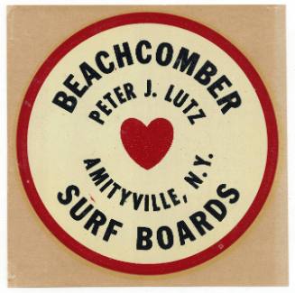Beachcomber Surf Boards Peter J. Lutz Amityville, N.Y. Decal