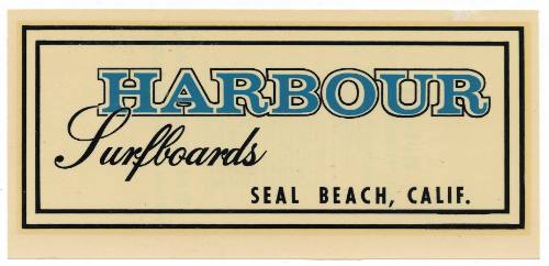 Harbour Surfboards Seal Beach, Calif. Decal