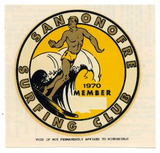 San Onofre Surfing Club 1970 Member Decal