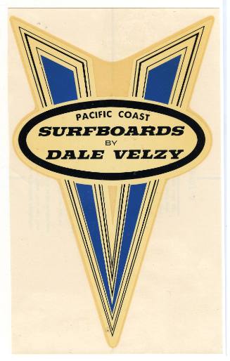 Surfboards by Dale Velzy Pacific Coast Decal