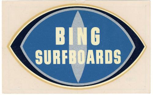 Bing Surfboards Blue Decal