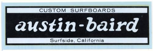 Austin-Baird Custom Surfboards Surfside, California Decal