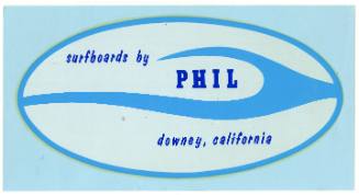 Surfboards by Phil Downey, California Decal
