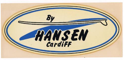 Surfboard by Hansen Cardiff Decal